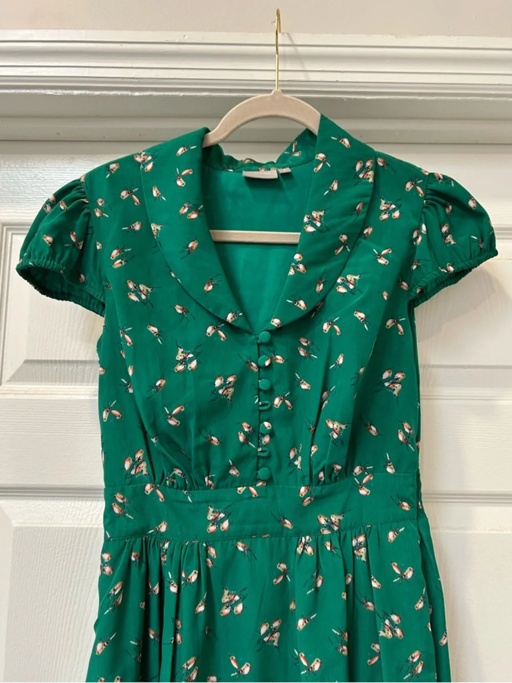 eShakti Green Floral Midi Dress - Picture 3 of 5